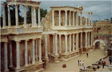 63.Buehnenwand Teatro Romano, Merida